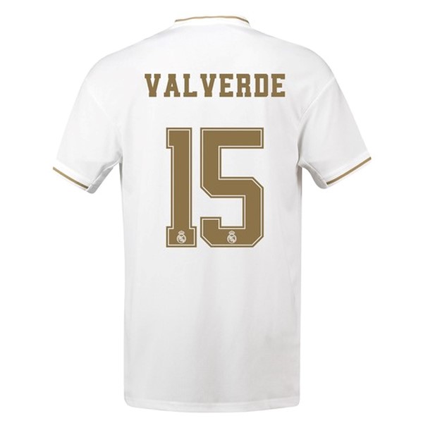 Camiseta Real Madrid NO.15 Valverde 1ª 2019/20 Blanco